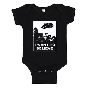 Baby Onesie I Want to Believe Star Ship 100% Cotton Infant Bodysuit