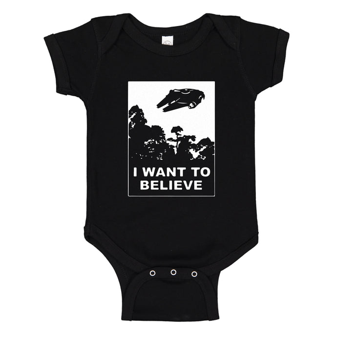 Baby Onesie I Want to Believe Star Ship 100% Cotton Infant Bodysuit