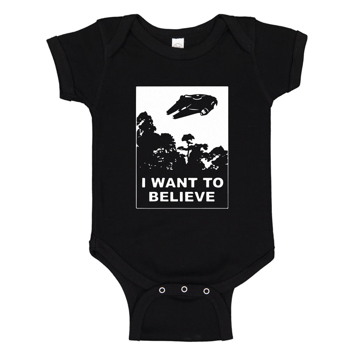Baby Onesie I Want to Believe Star Ship 100% Cotton Infant Bodysuit