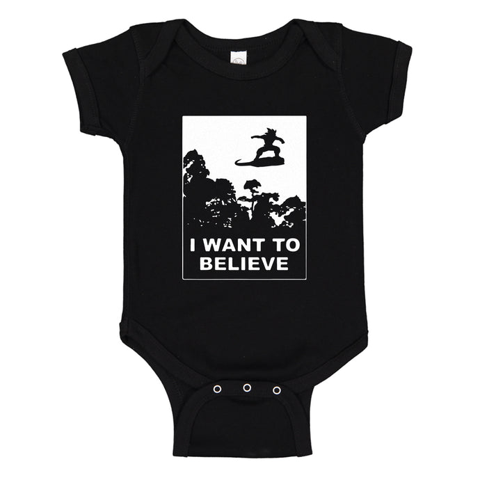 Baby Onesie I Want to Believe Nimbus Fighter 100% Cotton Infant Bodysuit
