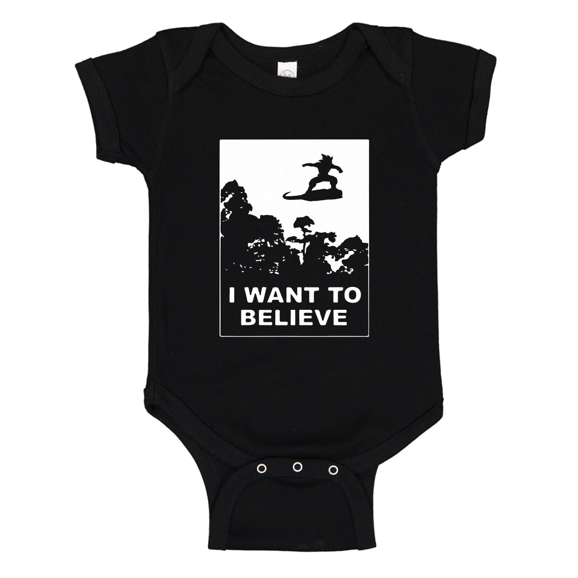 Baby Onesie I Want to Believe Nimbus Fighter 100% Cotton Infant Bodysuit