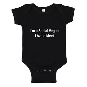 Baby Onesie Social Vegan 100% Cotton Infant Bodysuit