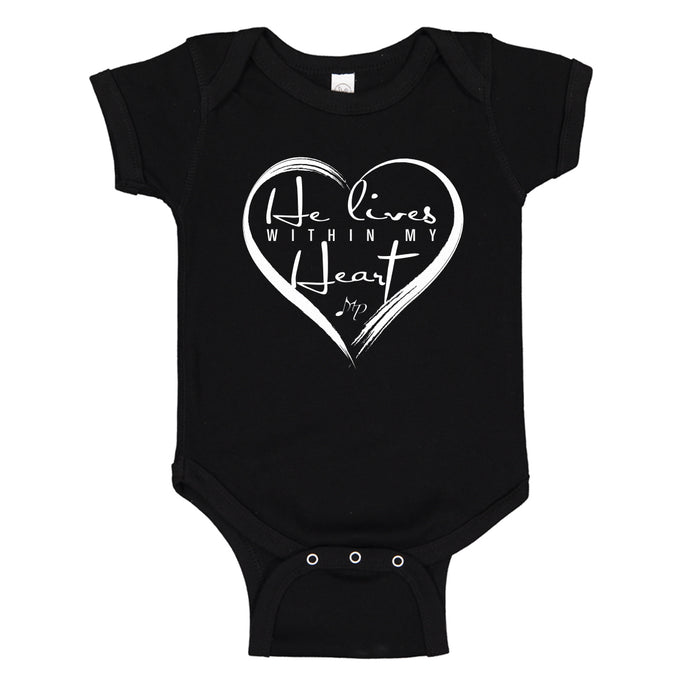 Baby Onesie He Lives Within My Heart 100% Cotton Infant Bodysuit
