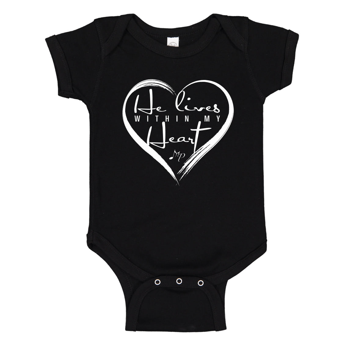 Baby Onesie He Lives Within My Heart 100% Cotton Infant Bodysuit