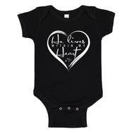 Baby Onesie He Lives Within My Heart 100% Cotton Infant Bodysuit