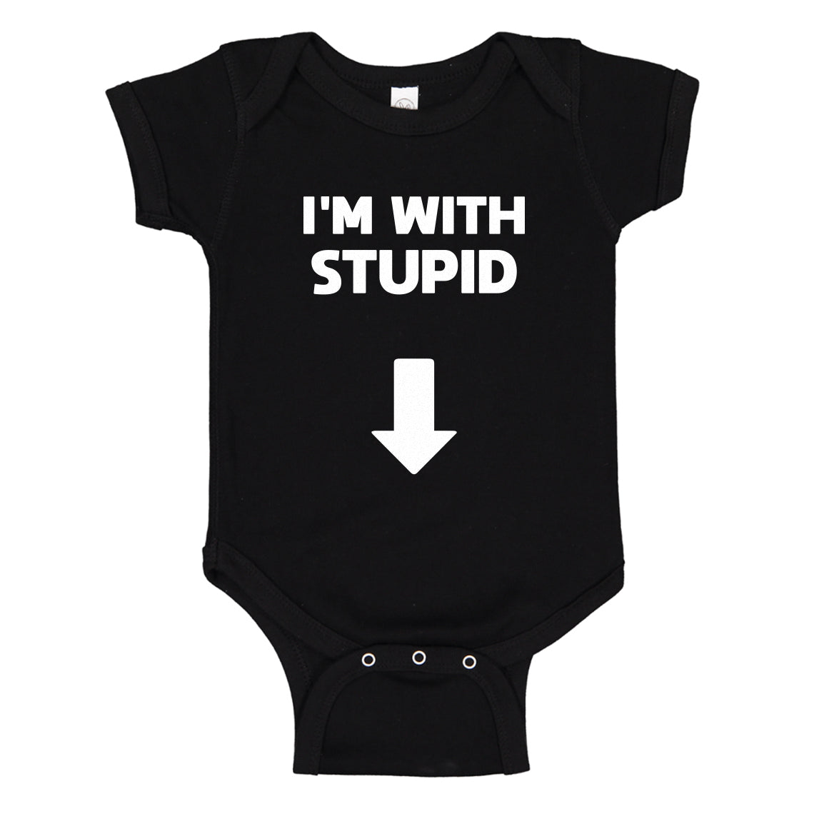Baby Onesie I'm with Stupid Down 100% Cotton Infant Bodysuit