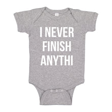 Baby Onesie I Never Finish Anythi 100% Cotton Infant Bodysuit