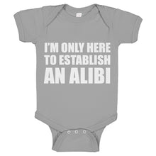 Baby Onesie Here to Establish and Alibi 100% Cotton Infant Bodysuit