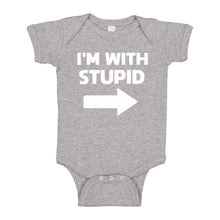 Baby Onesie I'm With Stupid Right 100% Cotton Infant Bodysuit