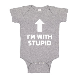 Baby Onesie I'm with Stupid Up 100% Cotton Infant Bodysuit