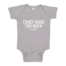 Baby Onesie Comey Knew Too Much 100% Cotton Infant Bodysuit