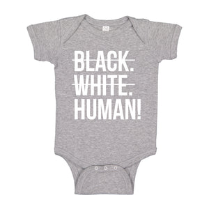 Baby Onesie Black. White. Human! 100% Cotton Infant Bodysuit