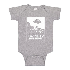 Baby Onesie I Want to Believe, Morty 100% Cotton Infant Bodysuit