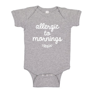 Baby Onesie Allergic to Mornings 100% Cotton Infant Bodysuit