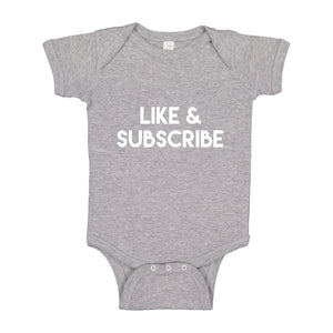 Baby Onesie Like and Subscribe 100% Cotton Infant Bodysuit