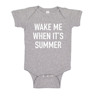 Baby Onesie Wake me When its Summer 100% Cotton Infant Bodysuit