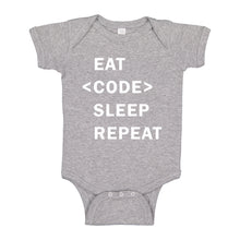 Baby Onesie Eat Code Sleep Repeat 100% Cotton Infant Bodysuit