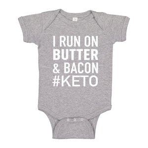 Baby Onesie I Run on Butter and Bacon 100% Cotton Infant Bodysuit