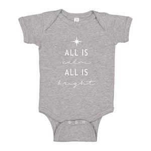 Baby Onesie All is Calm All is Bright 100% Cotton Infant Bodysuit