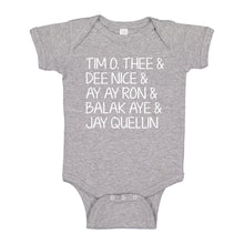 Baby Onesie Tim O. Thee & Dee Nice & Ay Ay Ron & Balak Aye & Jay Quellin 100% Cotton Infant Bodysuit