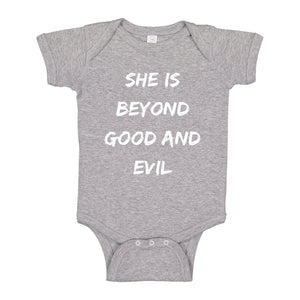 Baby Onesie She is Beyond Good and Evil 100% Cotton Infant Bodysuit