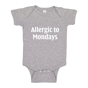 Baby Onesie Allergic to Mondays 100% Cotton Infant Bodysuit