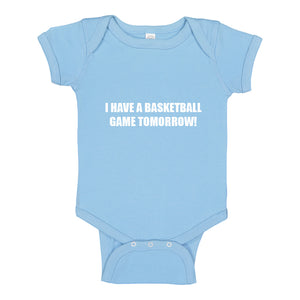 Baby Onesie Basketball Game Tomorrow 100% Cotton Infant Bodysuit