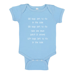 Baby Onesie 99 Bugs in the Code 100% Cotton Infant Bodysuit