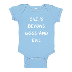 Baby Onesie She is Beyond Good and Evil 100% Cotton Infant Bodysuit