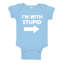 Baby Onesie I'm With Stupid Right 100% Cotton Infant Bodysuit