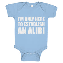 Baby Onesie Here to Establish and Alibi 100% Cotton Infant Bodysuit