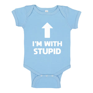 Baby Onesie I'm with Stupid Up 100% Cotton Infant Bodysuit