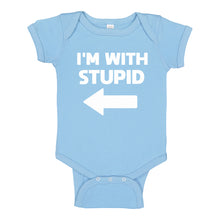 Baby Onesie I'm With Stupid Left 100% Cotton Infant Bodysuit