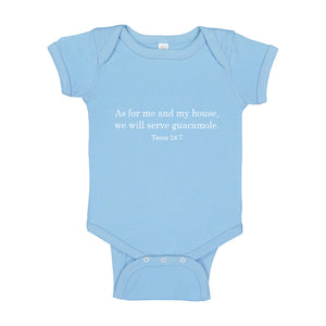 Baby Onesie As For Me and My House we Will Serve Guacamole 100% Cotton Infant Bodysuit