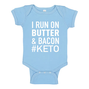 Baby Onesie I Run on Butter and Bacon 100% Cotton Infant Bodysuit