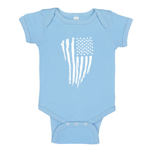 Baby Onesie American Flag Vertical 100% Cotton Infant Bodysuit