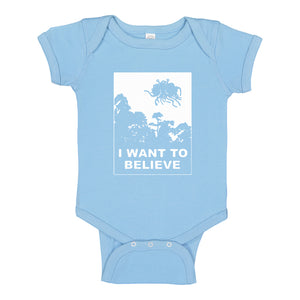 Baby Onesie I Want to Believe Flying Spaghetti Monster 100% Cotton Infant Bodysuit