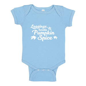 Baby Onesie Leggings, Boots, and Pumpkin Spice 100% Cotton Infant Bodysuit