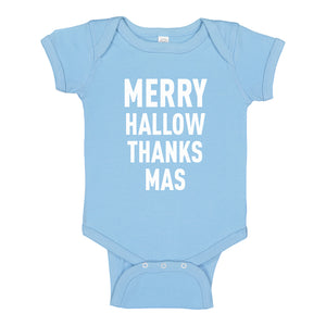 Baby Onesie Merry Hallow Thanks Mas 100% Cotton Infant Bodysuit