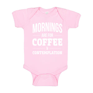 Baby Onesie Mornings are for Coffee and Contemplation 100% Cotton Infant Bodysuit