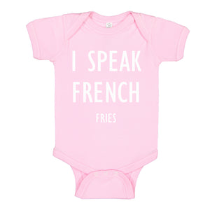 Baby Onesie I Speak French Fries 100% Cotton Infant Bodysuit