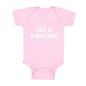 Baby Onesie Like and Subscribe 100% Cotton Infant Bodysuit