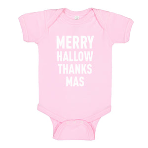 Baby Onesie Merry Hallow Thanks Mas 100% Cotton Infant Bodysuit