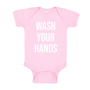 Baby Onesie WASH YOUR HANDS 100% Cotton Infant Bodysuit