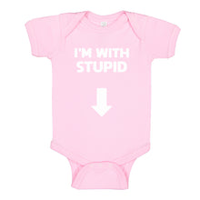 Baby Onesie I'm with Stupid Down 100% Cotton Infant Bodysuit