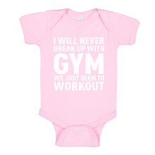 Baby Onesie Never Break Up With Gym 100% Cotton Infant Bodysuit