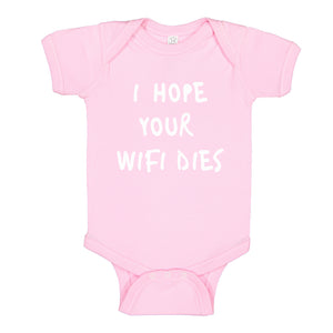 Baby Onesie I Hope Your Wifi Dies 100% Cotton Infant Bodysuit