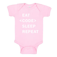 Baby Onesie Eat Code Sleep Repeat 100% Cotton Infant Bodysuit