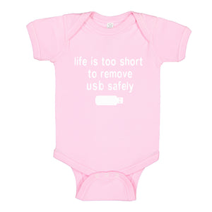 Baby Onesie Remove USB Safely 100% Cotton Infant Bodysuit