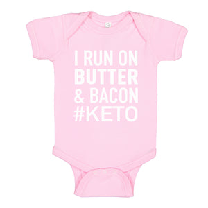 Baby Onesie I Run on Butter and Bacon 100% Cotton Infant Bodysuit